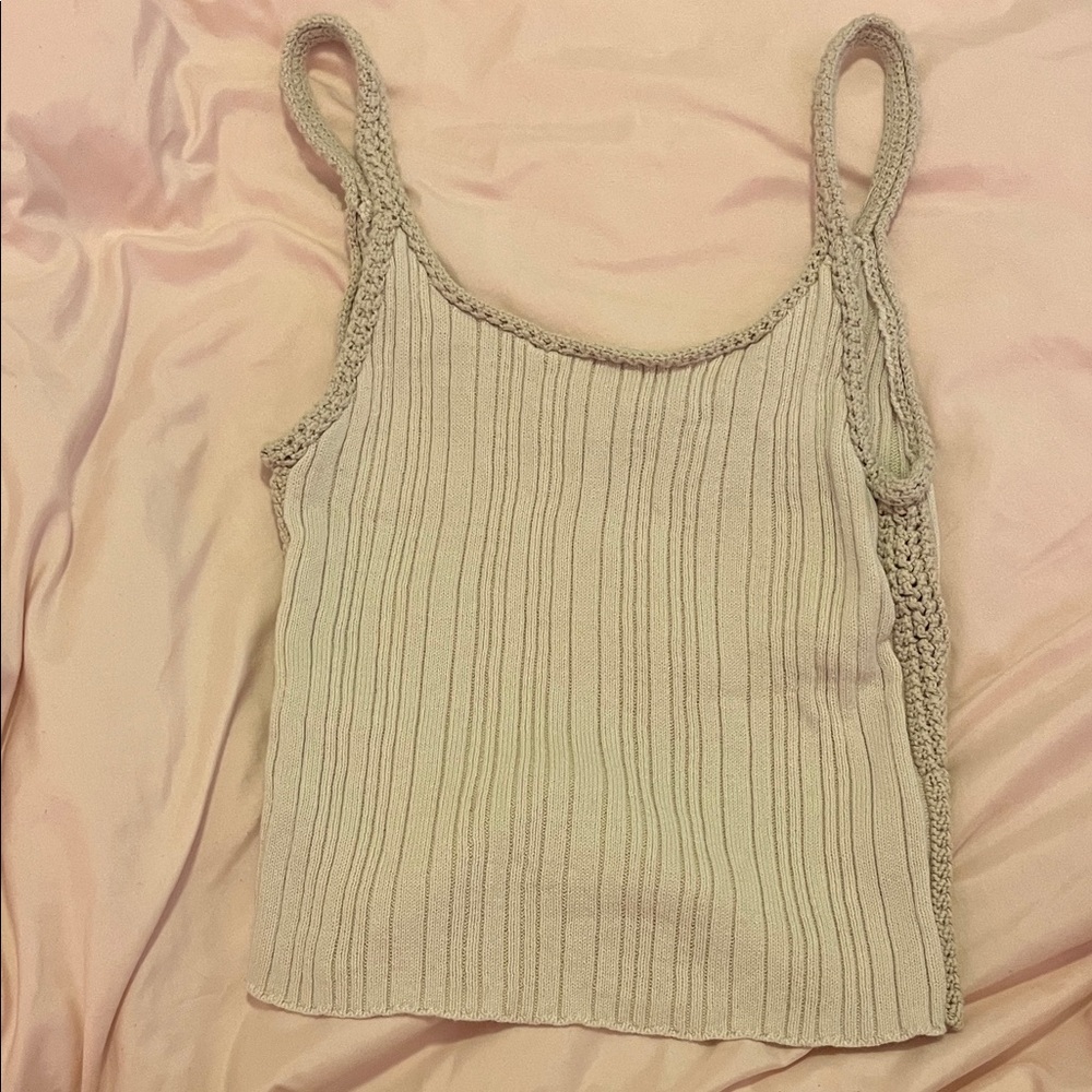 Beige Knit Women's Tank Top